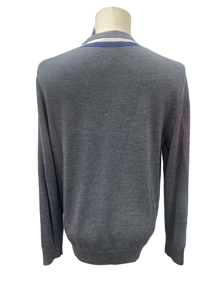 G/FORE MEN'S COLOURBLOCK INTARSIA CREWNECK MERINO WOOL SWEATER- MEDIUM