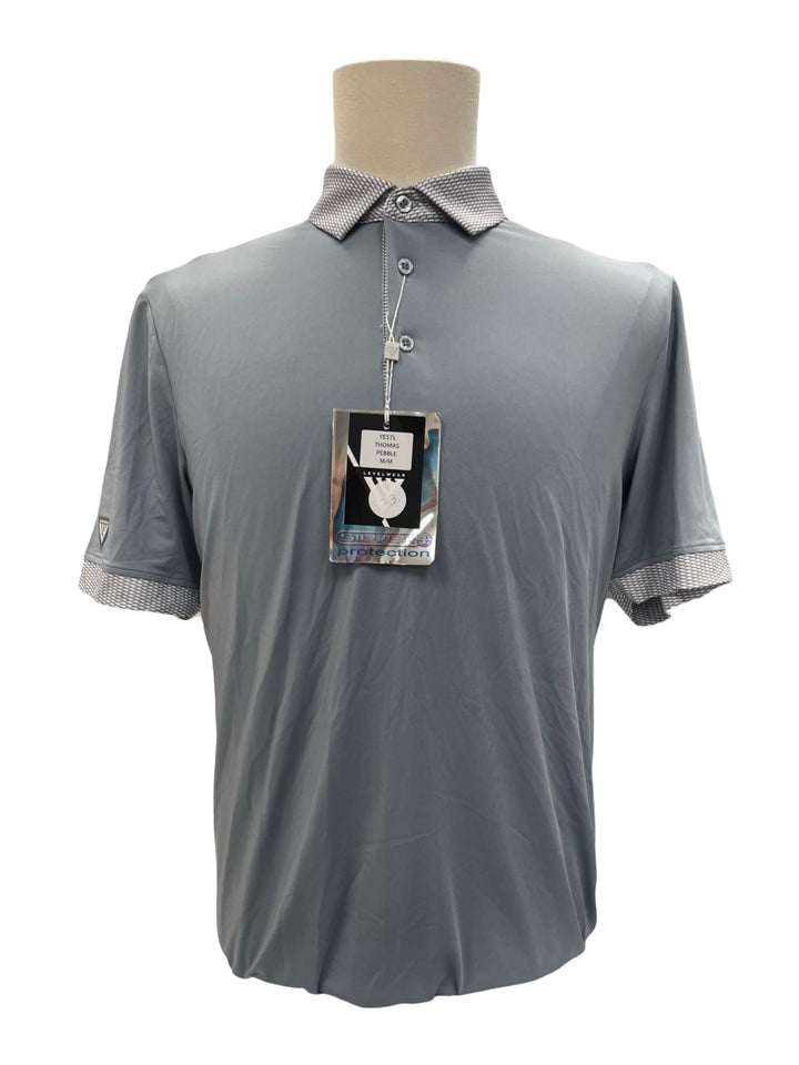 Mens Levelwear Thomas Polo Top - Gray - Medium - NWT (FINAL SALE ITEM)