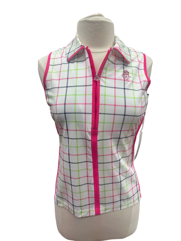 Kinona Swing Away Sleeveless Golf Top - Tattersall Plaid - Small