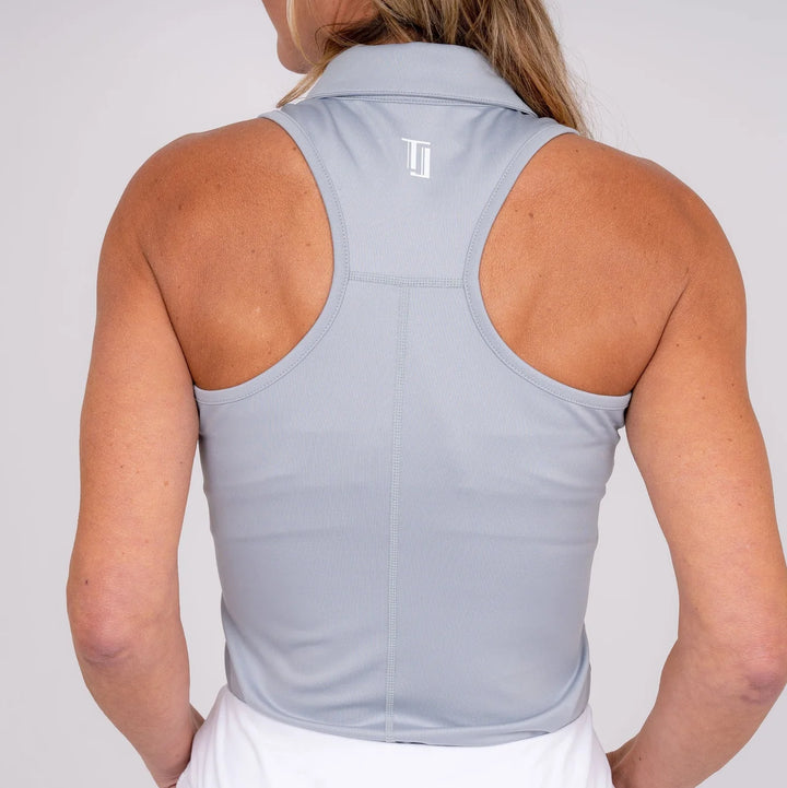 TJ Sport Racerback Sleeveless Polo - Grey