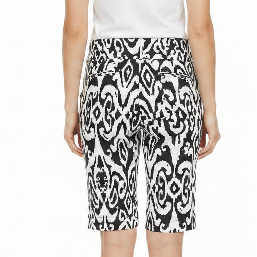 IBKUL Womens Pull On Doreen Shorts (17') - Black/White