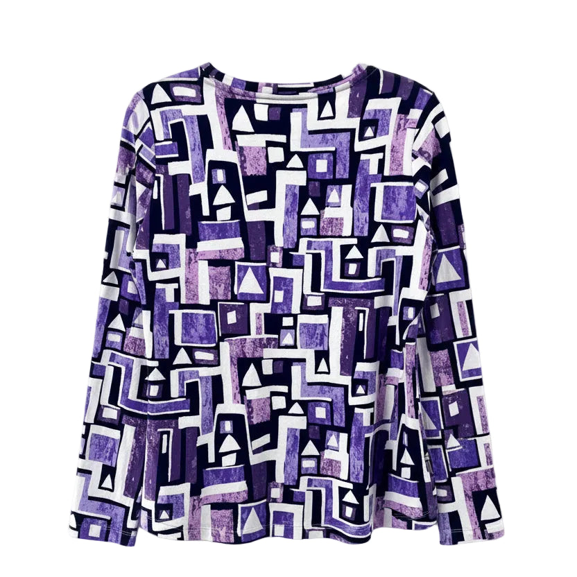IBKUL Jennifer Long Sleeve Crew Neck Top - Plum