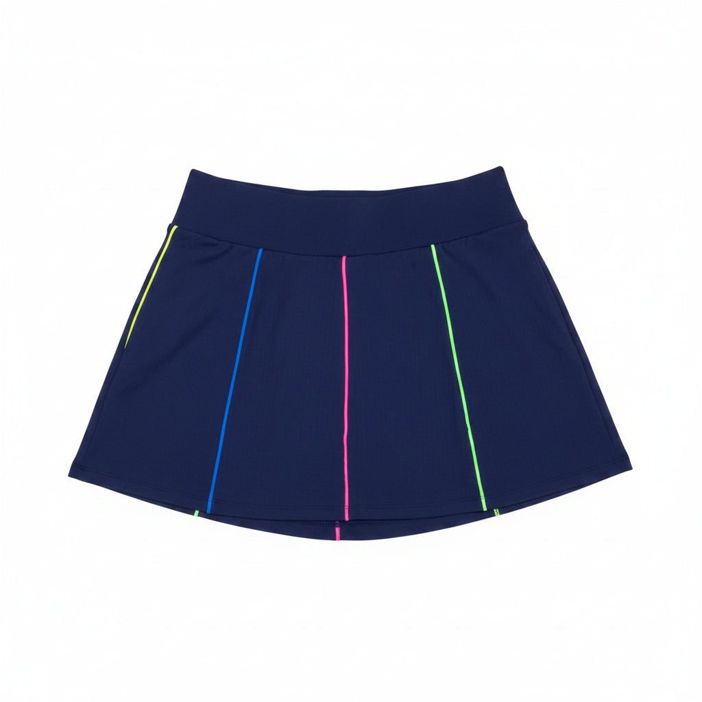 G-Lifestyle Womens Colorblock Piping Skort (16') - Navy