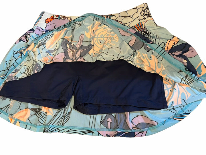 Jamie Sadock Womens Ocean Garden Skort (16')  - Cadis Blue/Multi