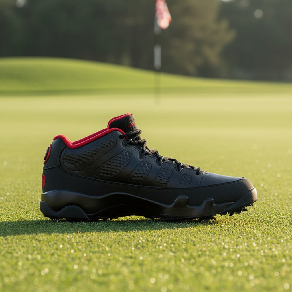 Nike Men's Air Jordan 9 G - Black/Dark Charcoal/True Red