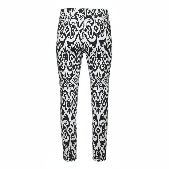 IBKUL Womens Pull On Ankle Pant - Black/White