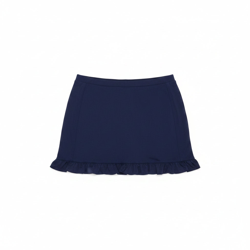 G-Lifestyle Womens Ruffle Skort (14') - Navy