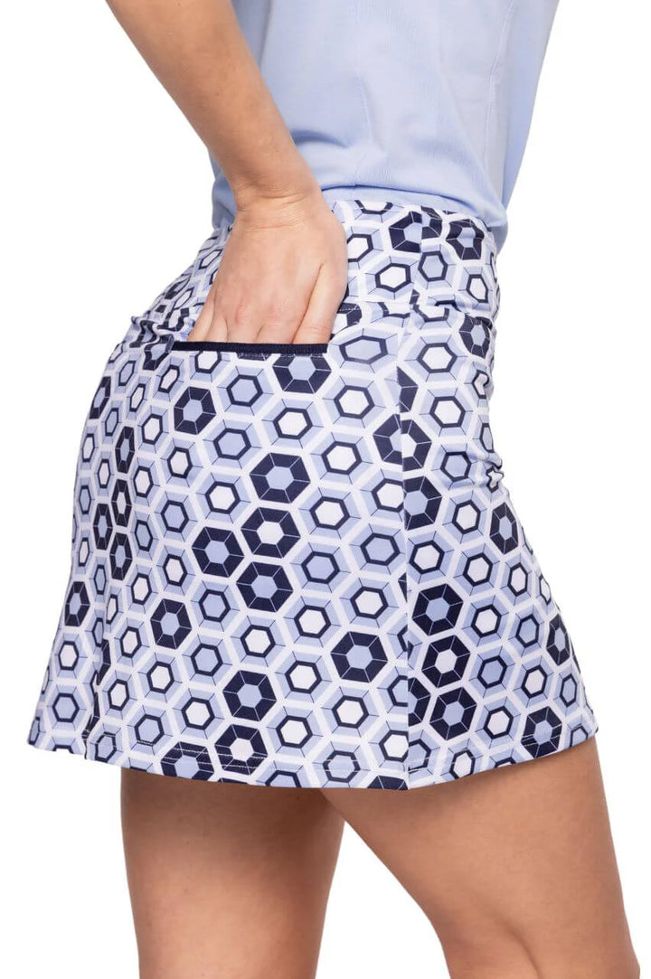 Golftini Womens Ship Wrecked Pull-On Skort (17.5) - Blue/Navy