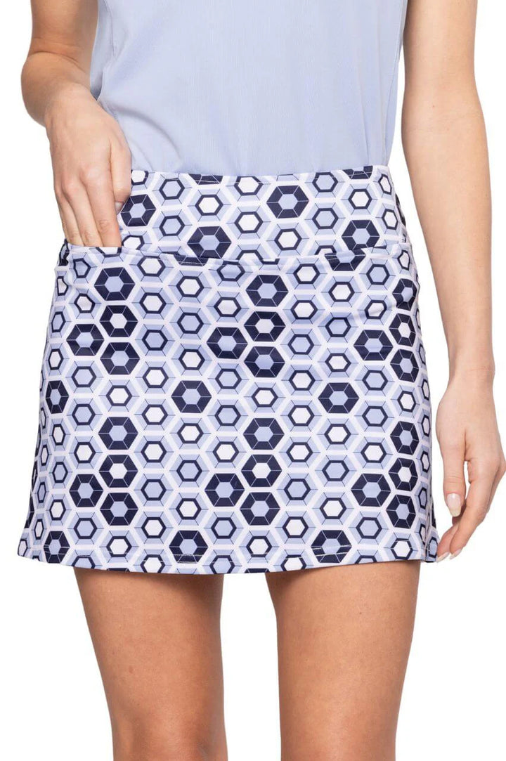 Golftini Womens Ship Wrecked Pull-On Skort (17.5) - Blue/Navy