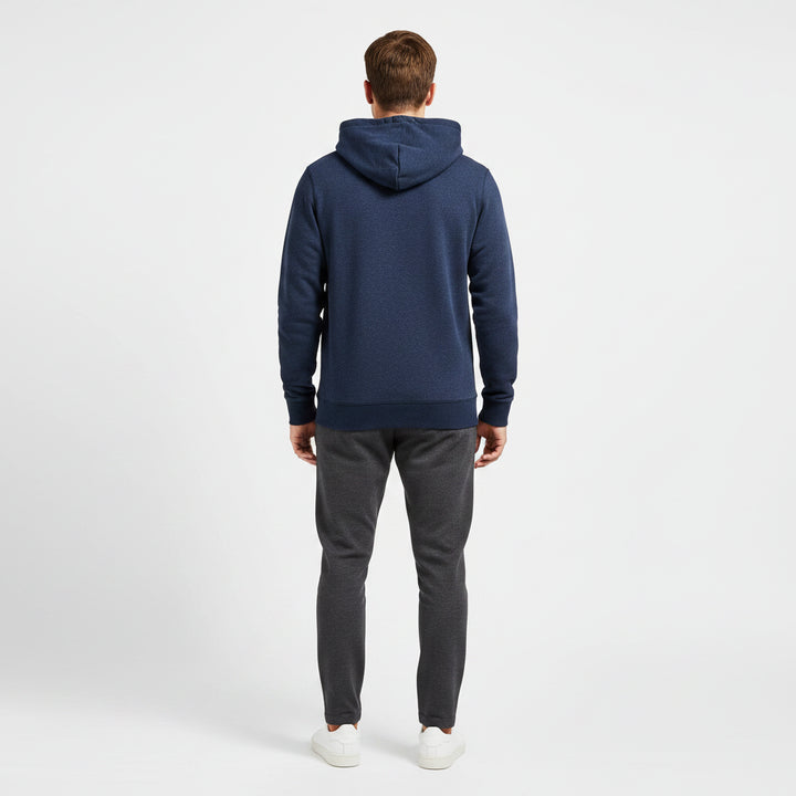 Billy Reid Mens Long Sleeve Rib Knit Hoodie Pullover - Carbon Blue