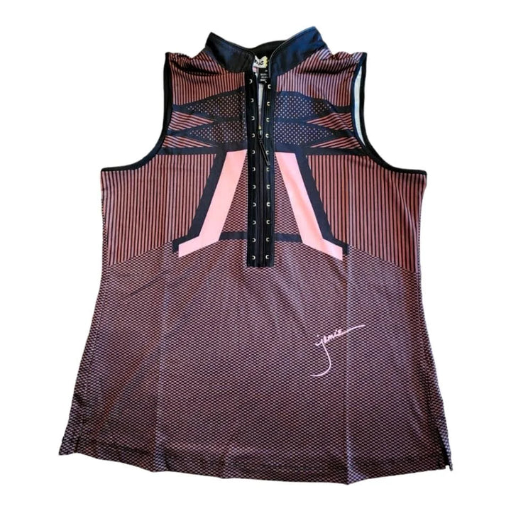 Jamie Sadock Womens Starship Sleeveless Zip Mock - Brown Sugar/Panther Pink
