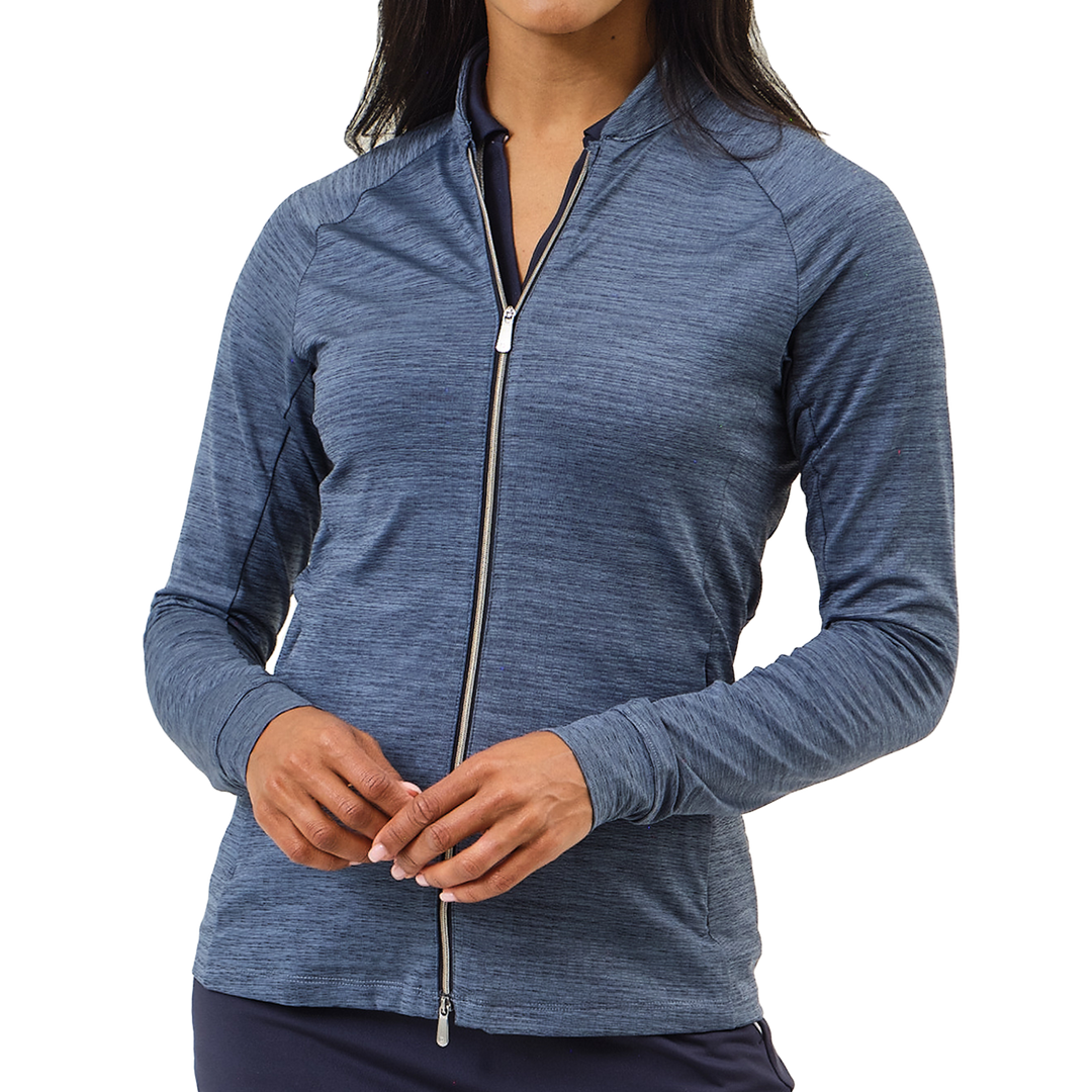 Dunning Golf Skylar Jersey Performance Full-Zip Jacket - Halo Heather - Skorzie