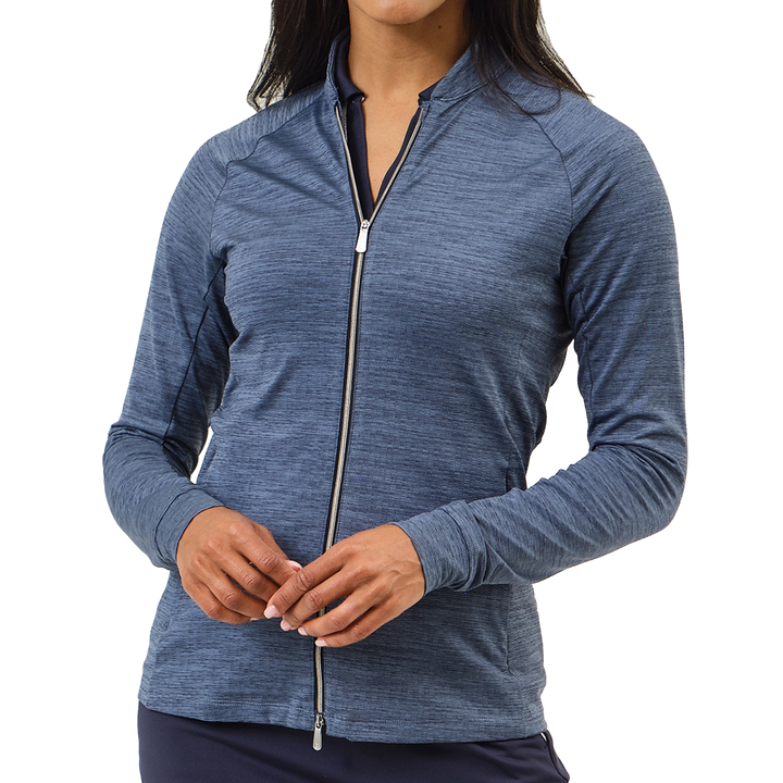 Dunning Golf Skylar Jersey Performance Full-Zip Jacket - Halo Heather - Skorzie