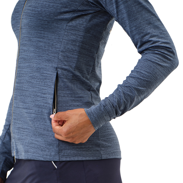 Dunning Golf Skylar Jersey Performance Full-Zip Jacket - Halo Heather - Skorzie