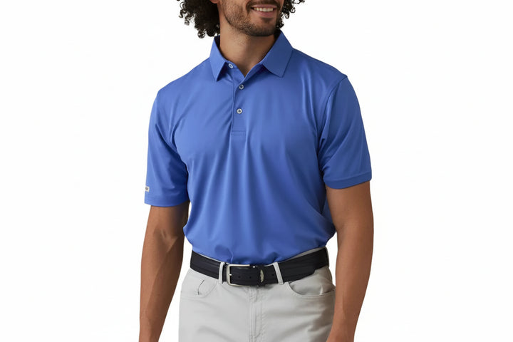 Straight Down Mens Sullivan Short Sleeve Polo - Periwinkle