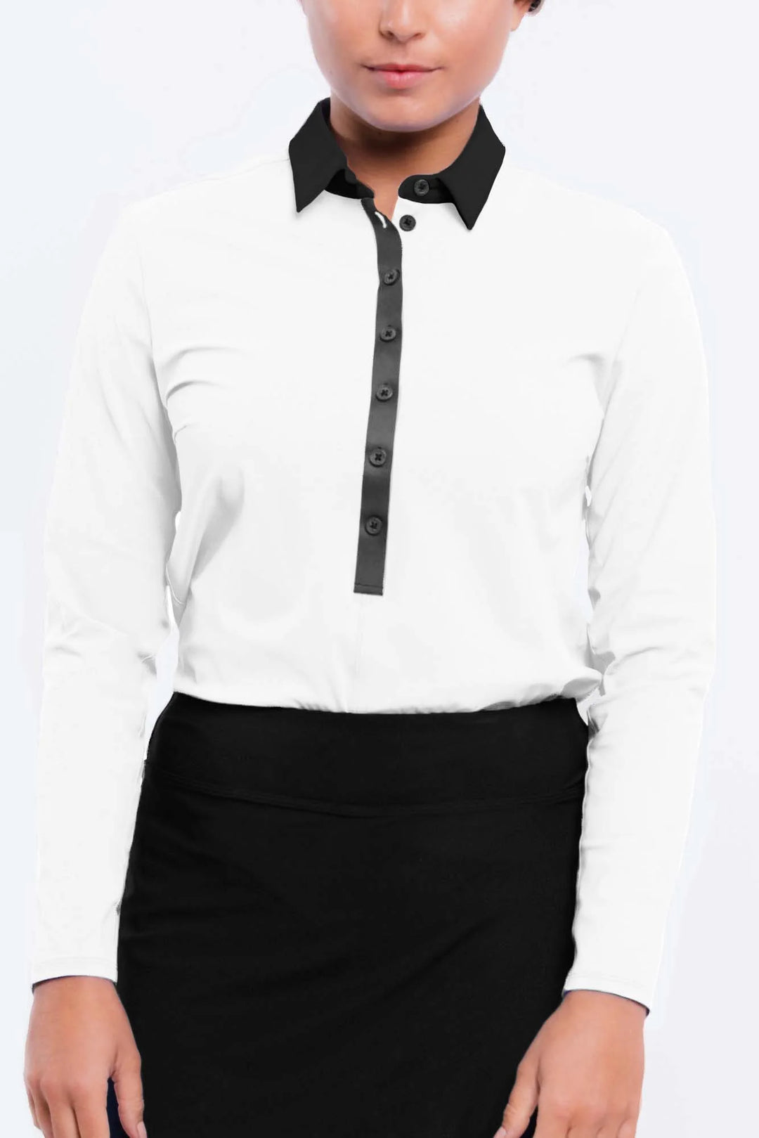 Foray Golf CORE Long Sleeve Polo - White/Black Trim - XX-Small - Skorzie