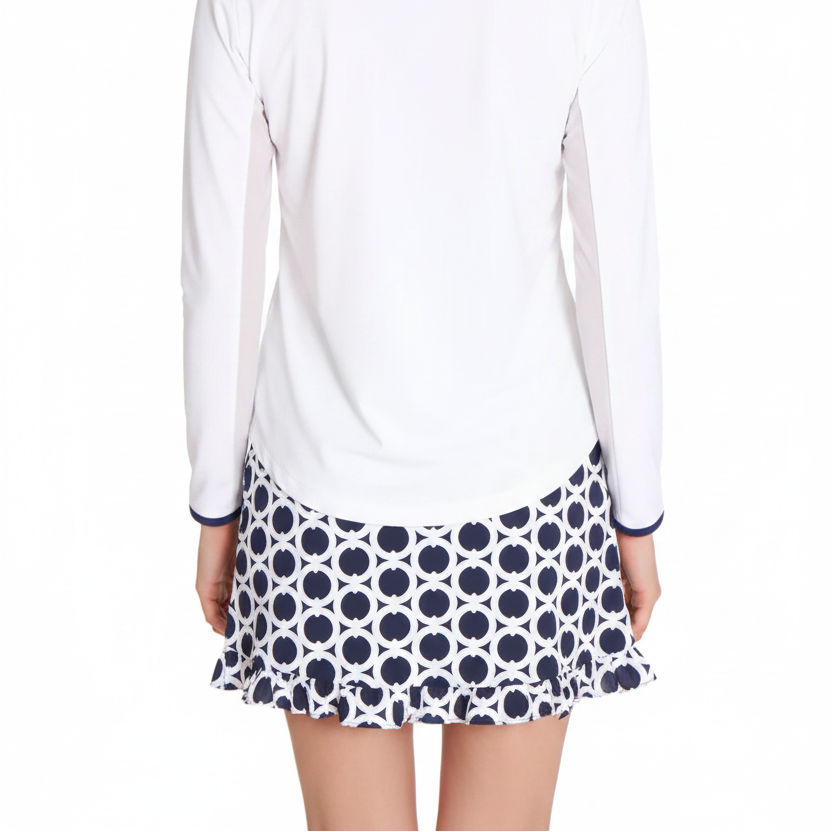 G-Lifestyle Ruffle Bottom Skort - Geo - Navy/White - Skorzie