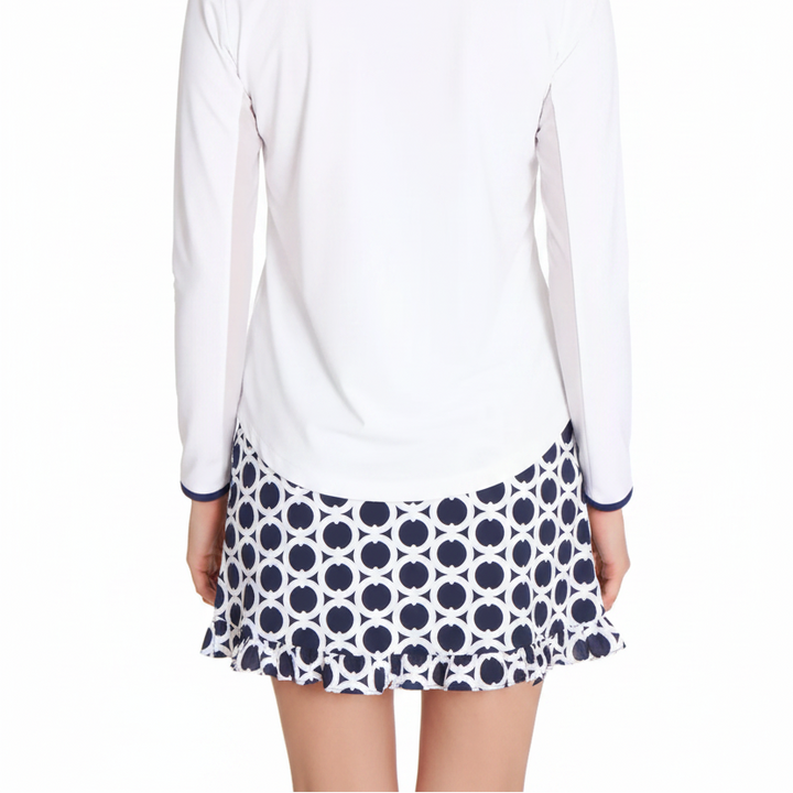 G-Lifestyle Ruffle Bottom Skort - Geo - Navy/White - Skorzie