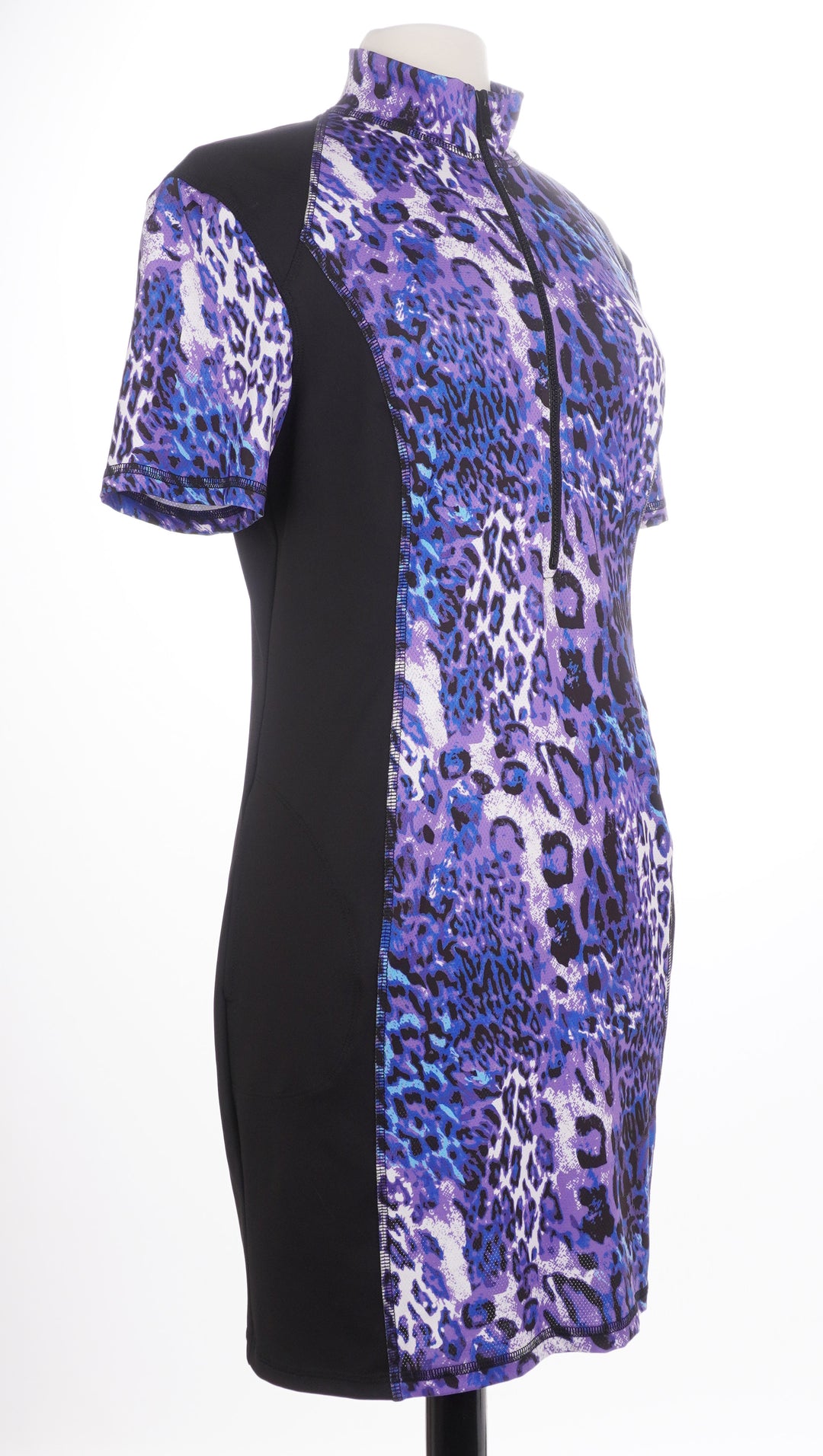Kevan Hall Sport Cheetah Short Sleeve Dress - Size Large - Skorzie