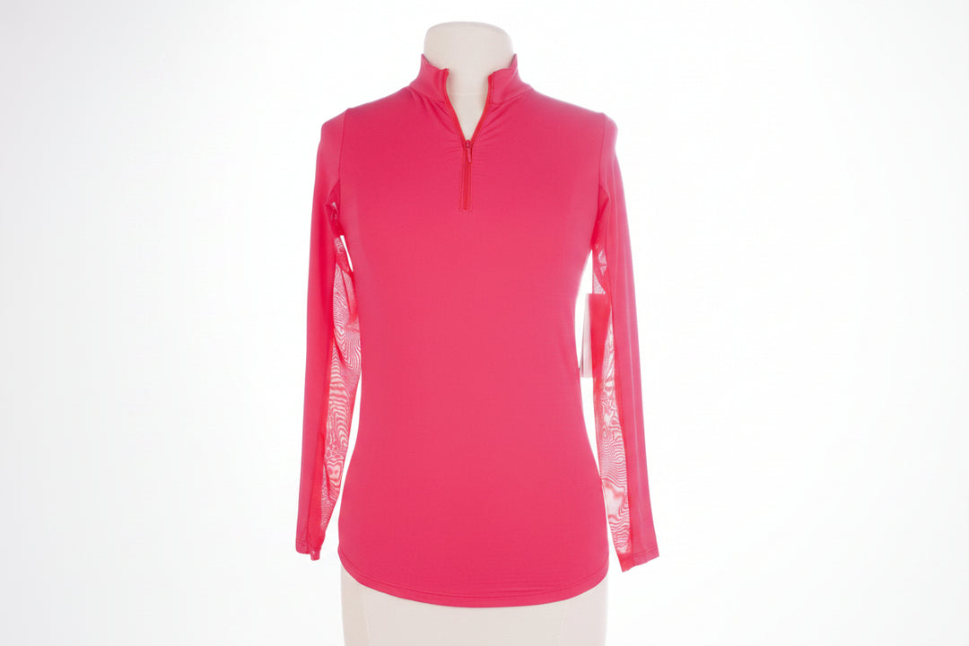 G-Lifestyle Zip Mock Long Sleeve - Coral - Size X-Small - Skorzie