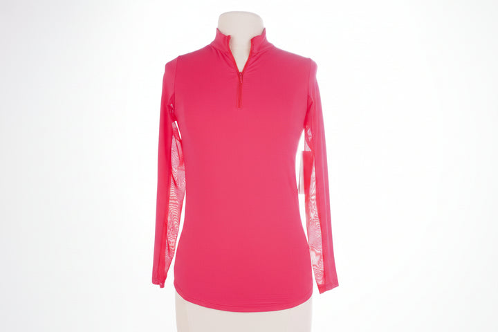 G-Lifestyle Zip Mock Long Sleeve - Coral - Size X-Small - Skorzie
