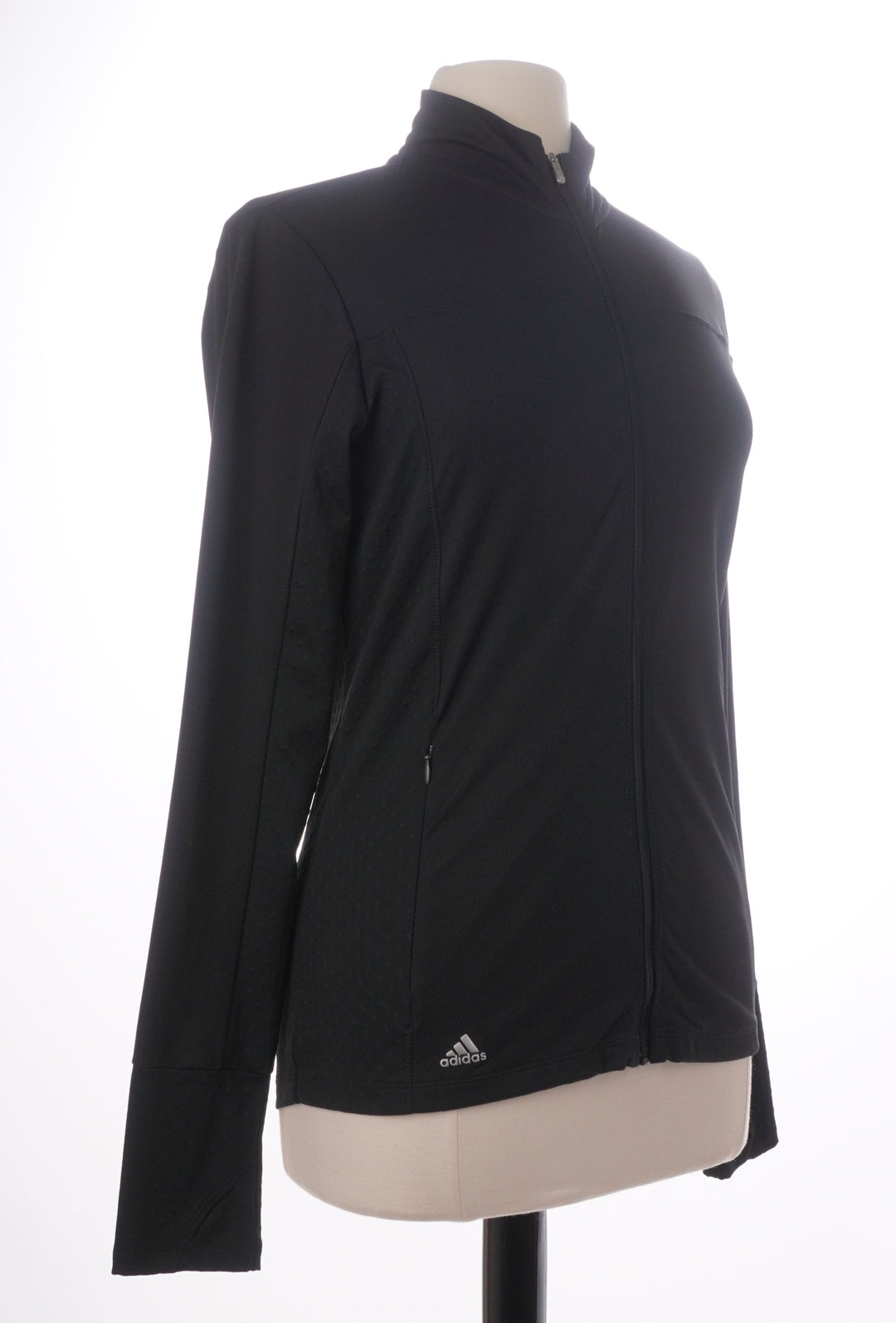 Adidas Lightweight Black Dotted Zip Up Jacket - Size Medium - Skorzie
