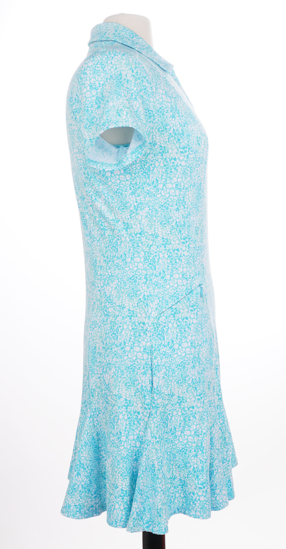 IBKUL Abstract Skin Print Short Sleeve Dress - Turquoise - Size Small - Skorzie