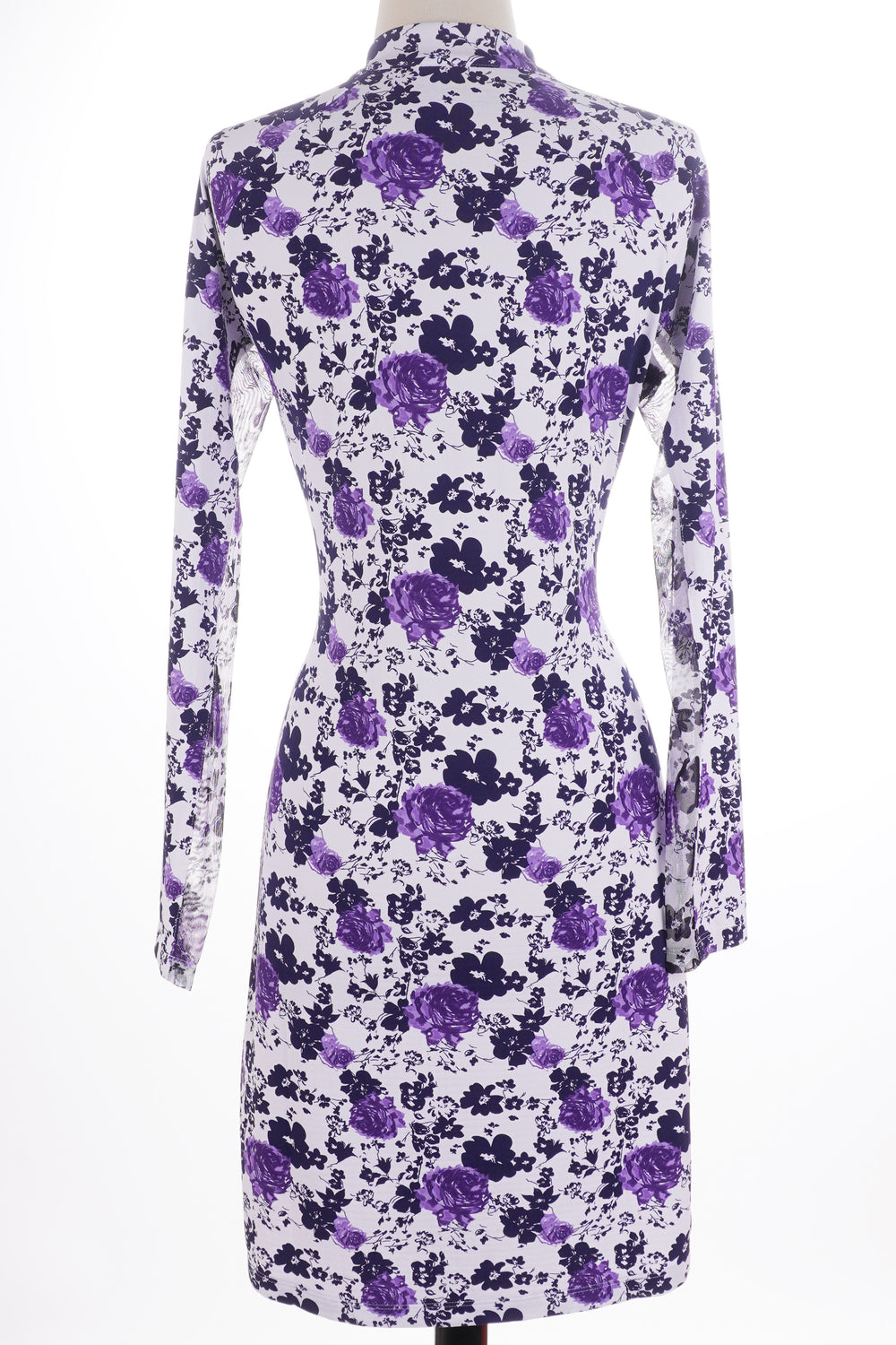 IBKUL Purple Rose Long Sleeve Dress - Size Small - Skorzie