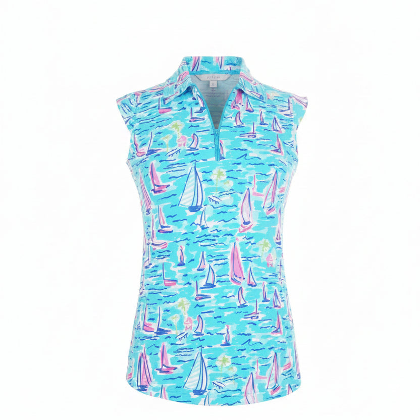 IBKUL Darling Sail Sleeveless Polo - Size Small - Skorzie