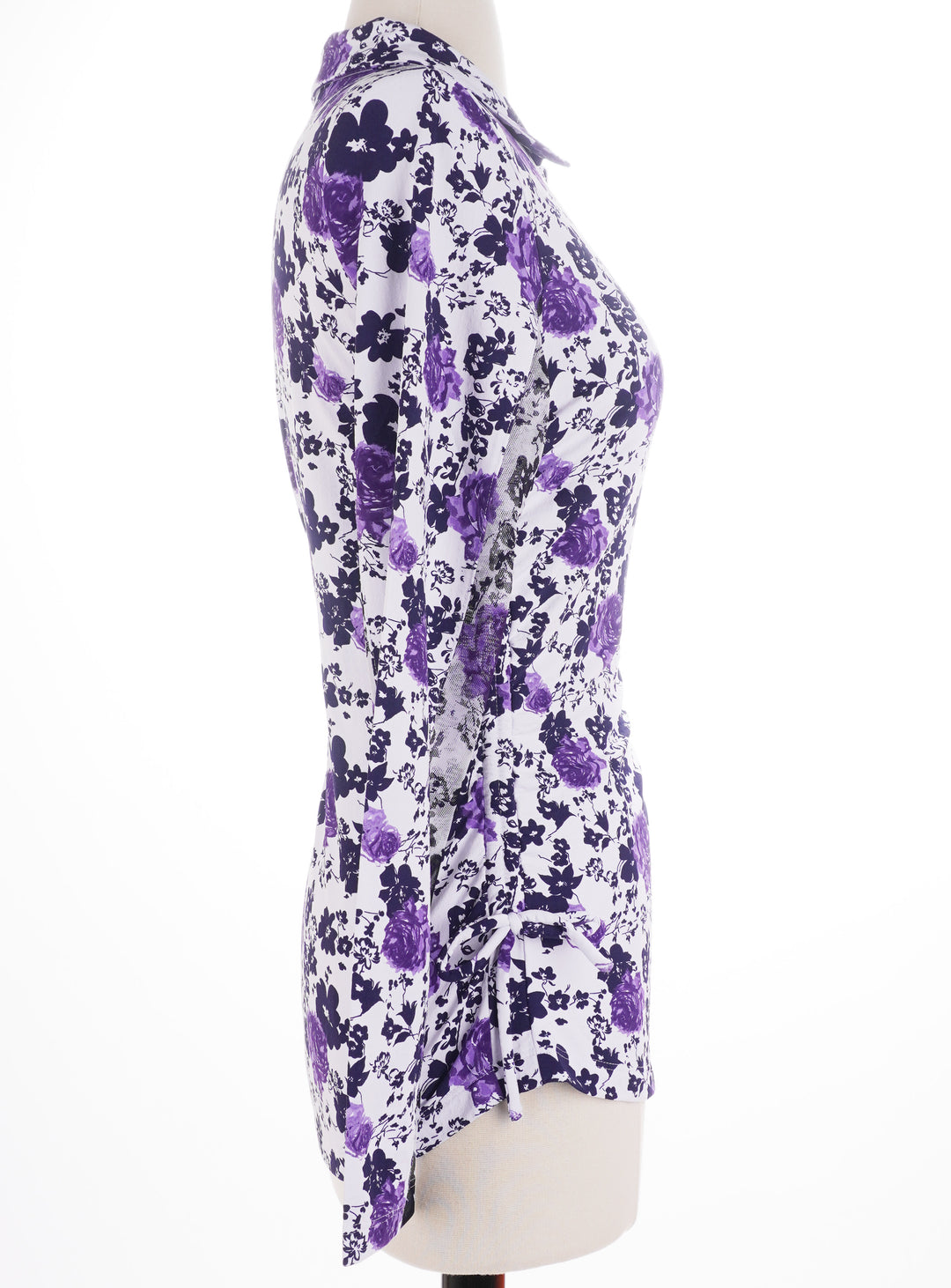 IBKUL Rue Adjustable Long Sleeve Zip Polo - Purple - Size Small - Skorzie