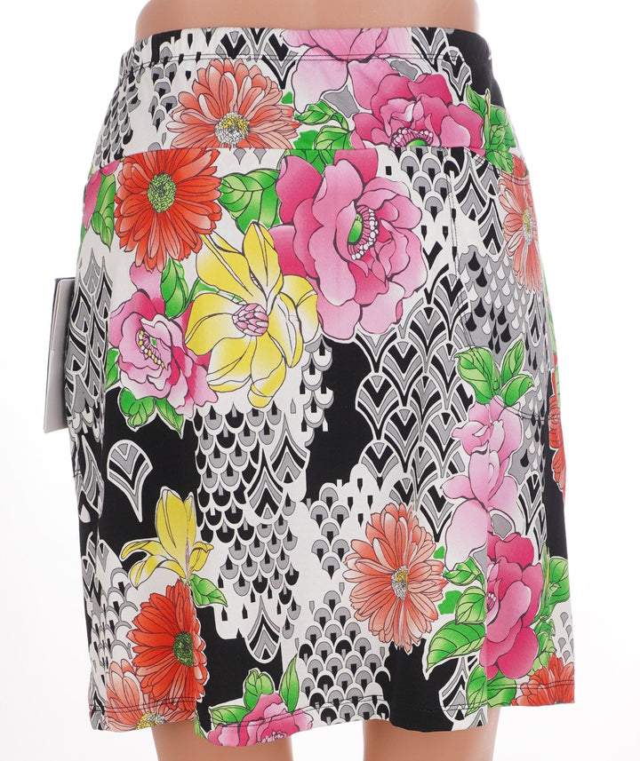 G Lifestyle Deco Daisy Skort - Black Multi - Size Small - Skorzie