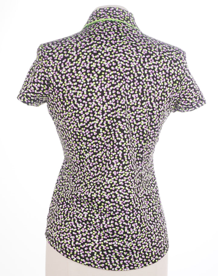 Jofit Dotted Short Sleeve Top - Multicolored - Size Small - Skorzie