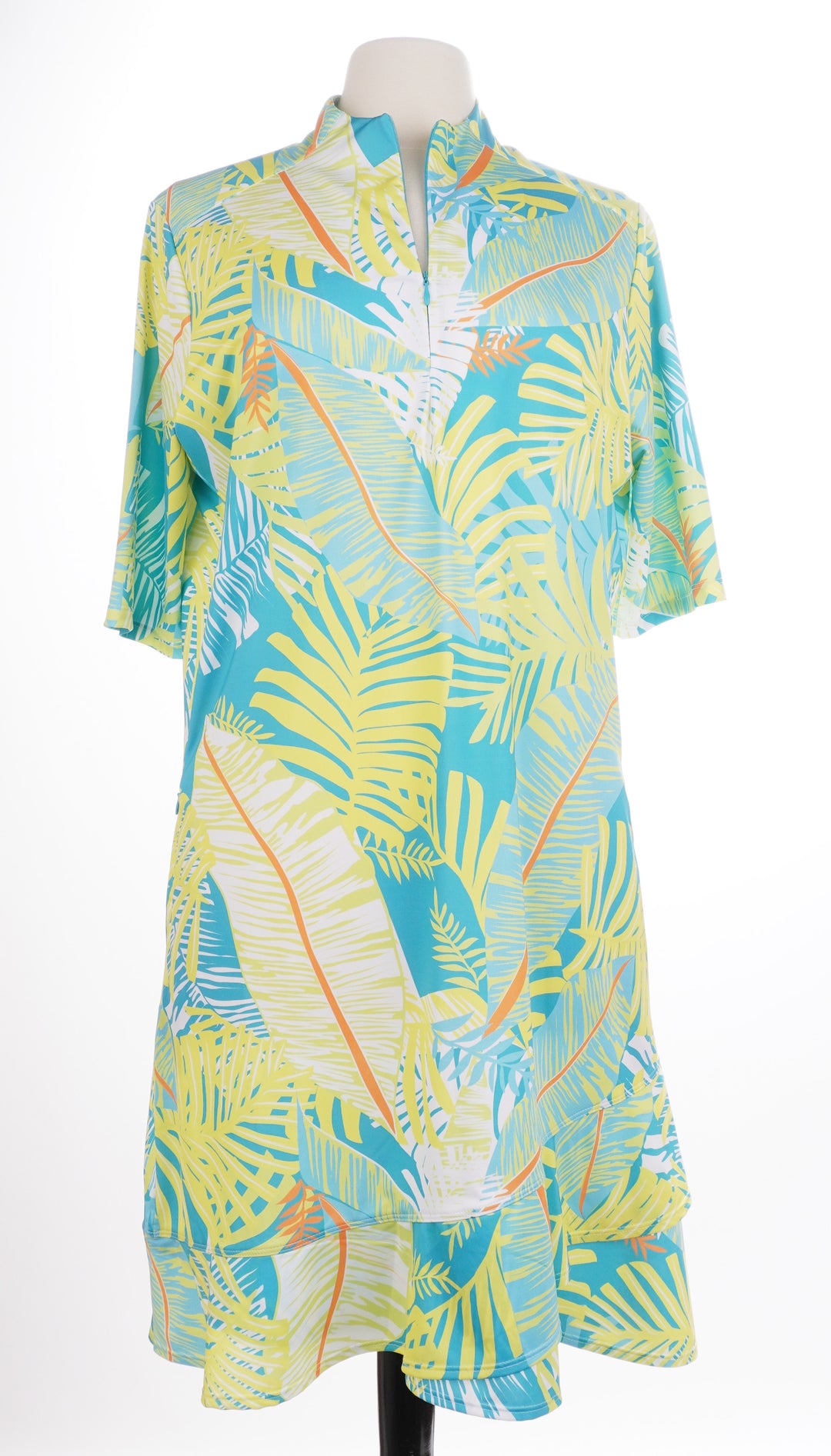 Tail Island Palms Short Sleeve Dress - Size - X-Large - Skorzie