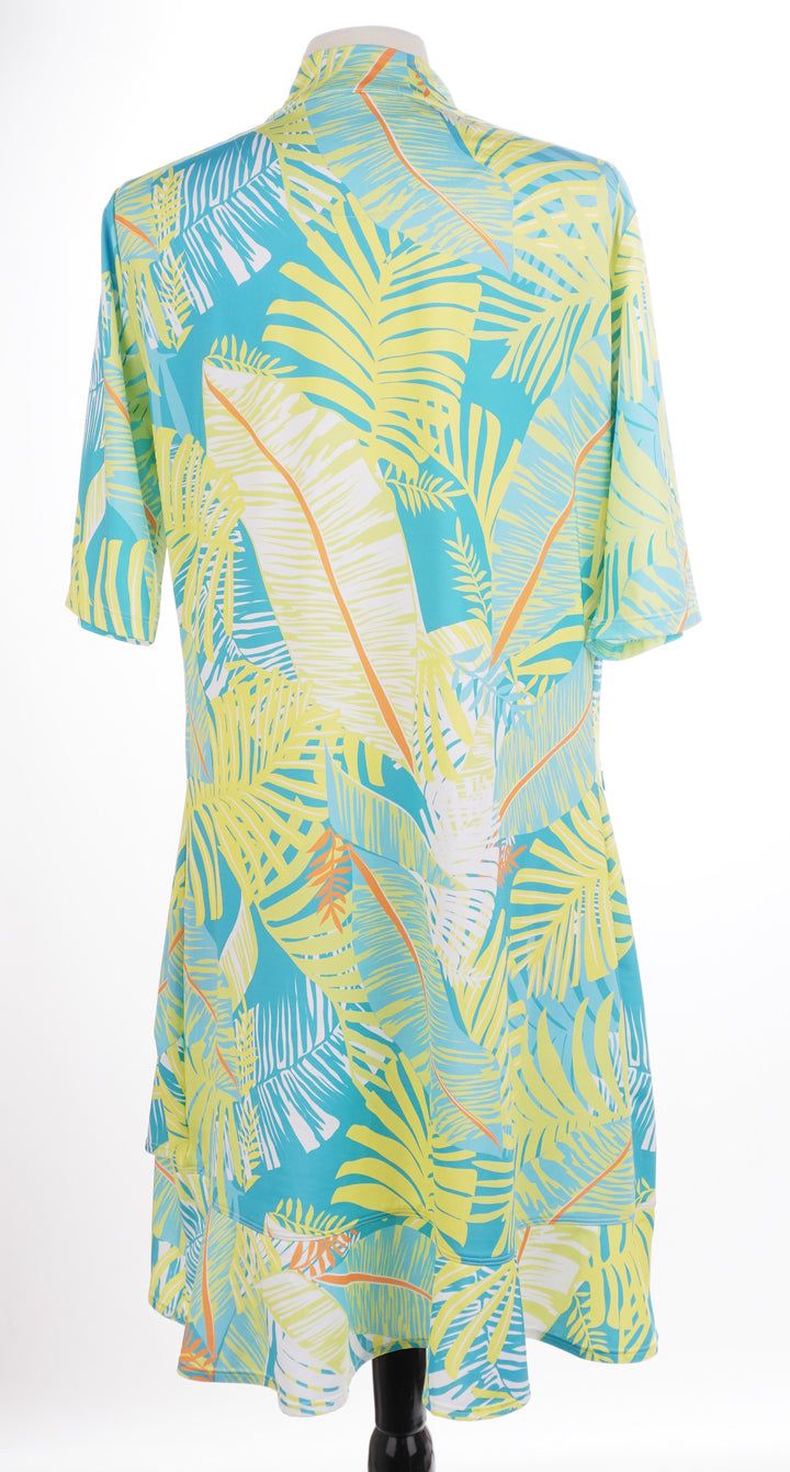 Tail Island Palms Short Sleeve Dress - Size - X-Large - Skorzie