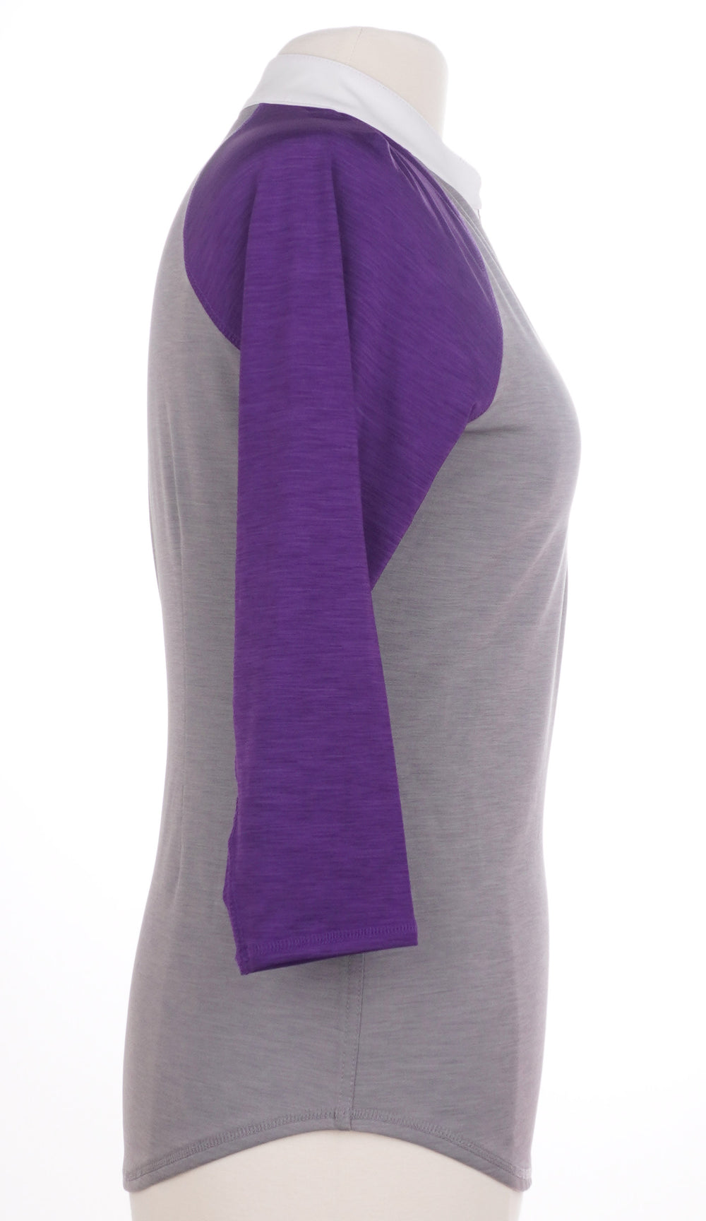 Jofit Baseball Tee Long Sleeve - Grey/Purple - Size Small - Skorzie