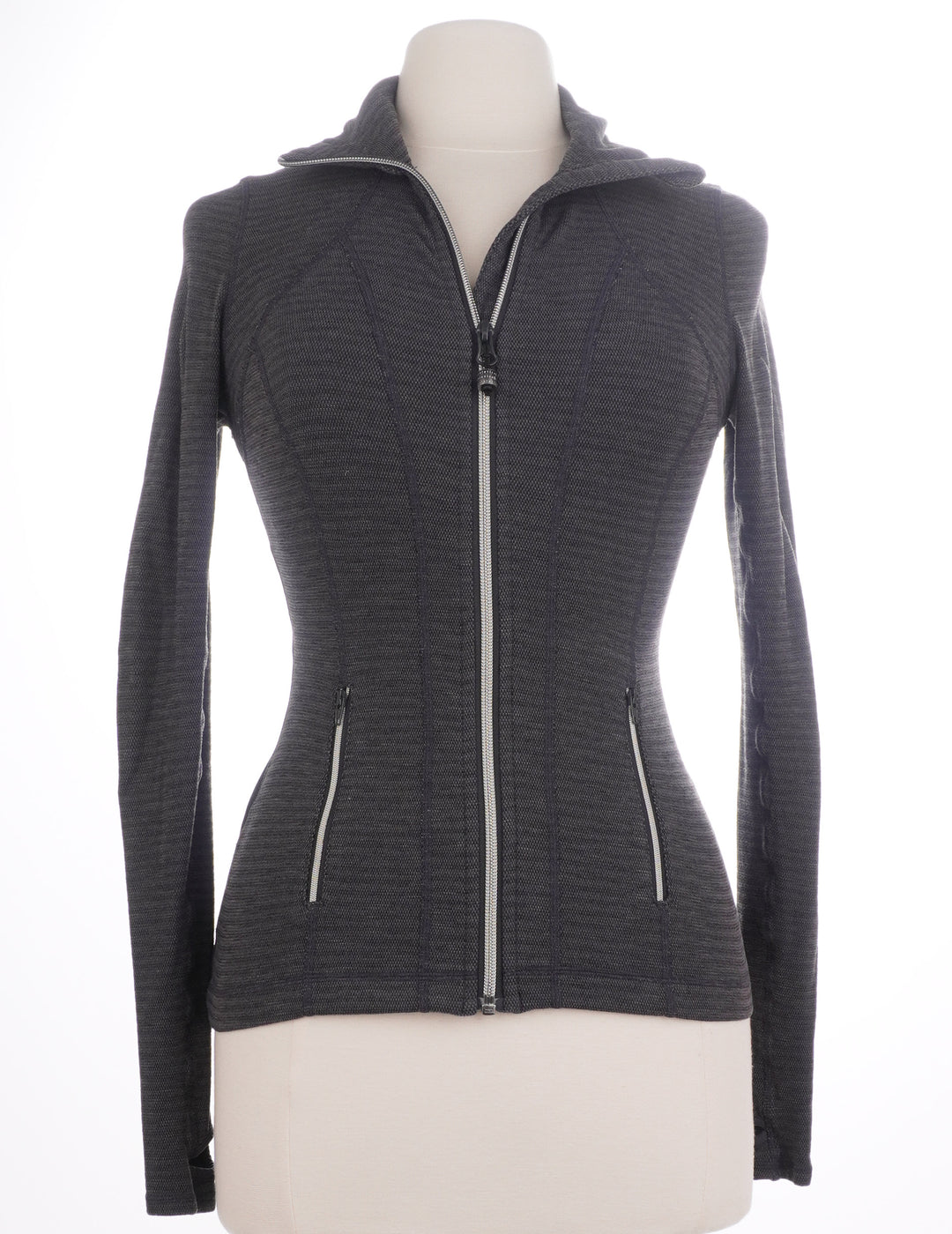 Lululemon Grey Pleated Zip Up Jacket - Size XX-Small - Skorzie