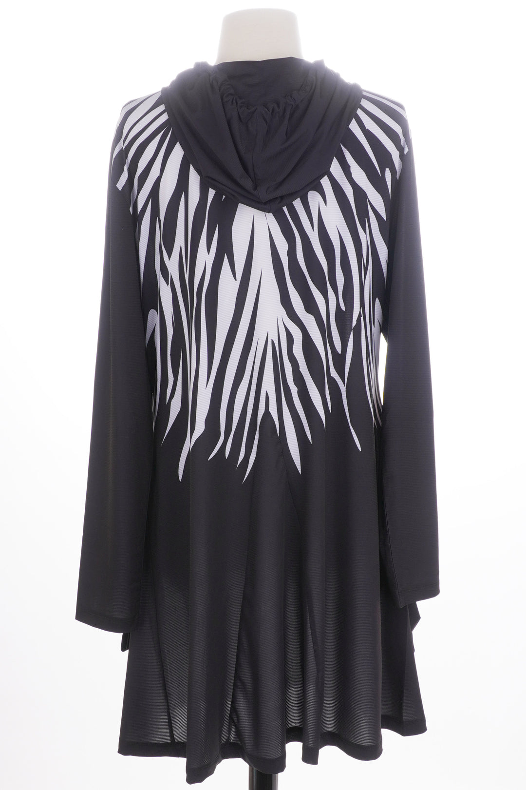Sunsense By Jamie Sadock Zebra Print Hooded Long Sleeve Dress  - Size Large - Skorzie