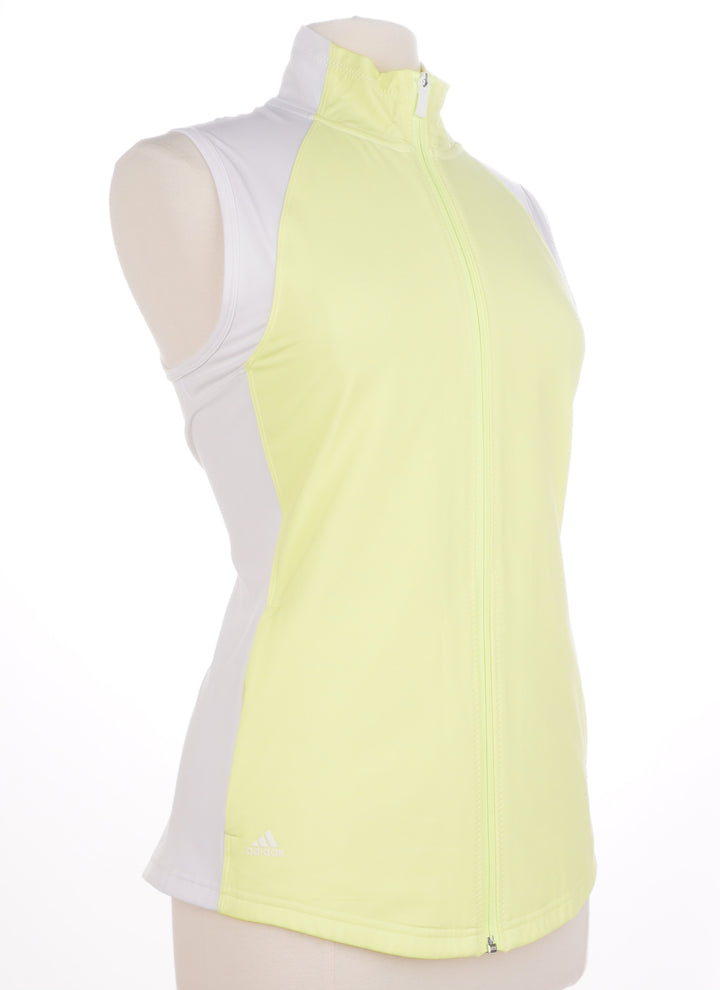 Adidas Full Zip Vest - Neon Yellow/White - Size Medium - Skorzie