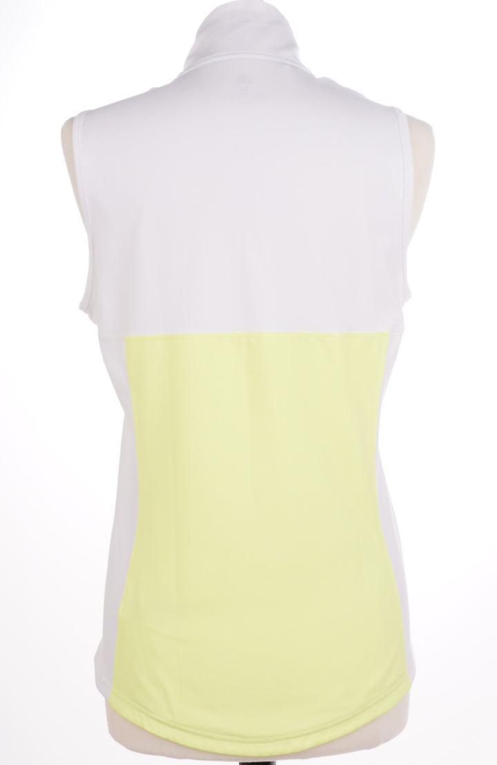 Adidas Full Zip Vest - Neon Yellow/White - Size Medium - Skorzie