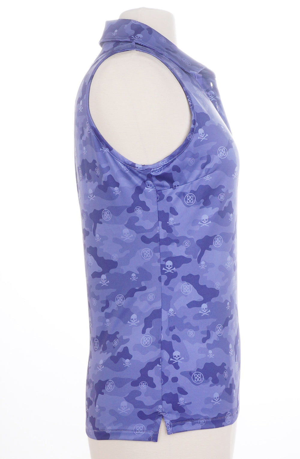 G/FORE  Icon Camo Printed Sleeveless Golf Polo - Periwinkle - Size Medium - Skorzie