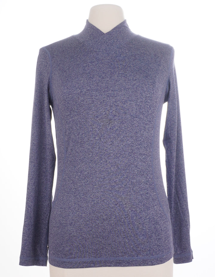 Daily Sports Blue Heathered Long Sleeve Top - Size Small - Skorzie