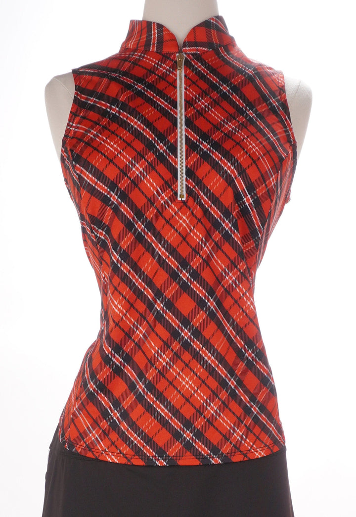 Amy Sport Amy Sport Frontline 2.0 Sleeveless Top - Red Plaid - All Sizes Petite