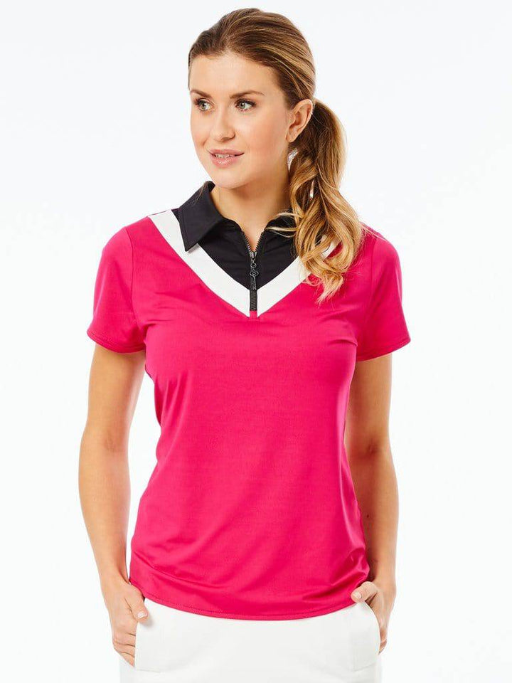 Belyn Key Belyn Key Chevron Short Sleeve - Raspberry-Black