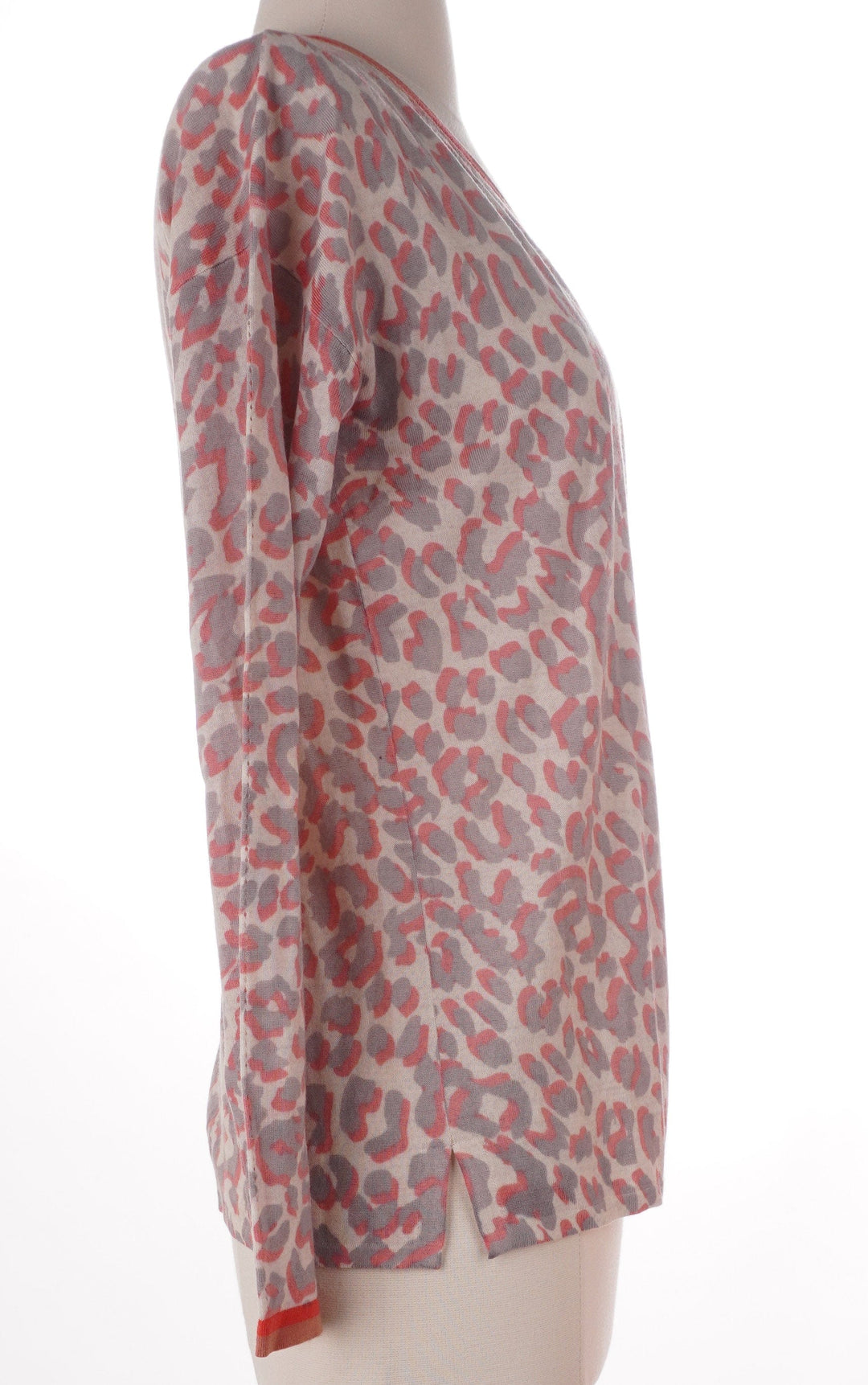 Bogner Grey / Large / Consigned Bogner Rena Cheetah Sweater - Grey/Pink - Size Medium
