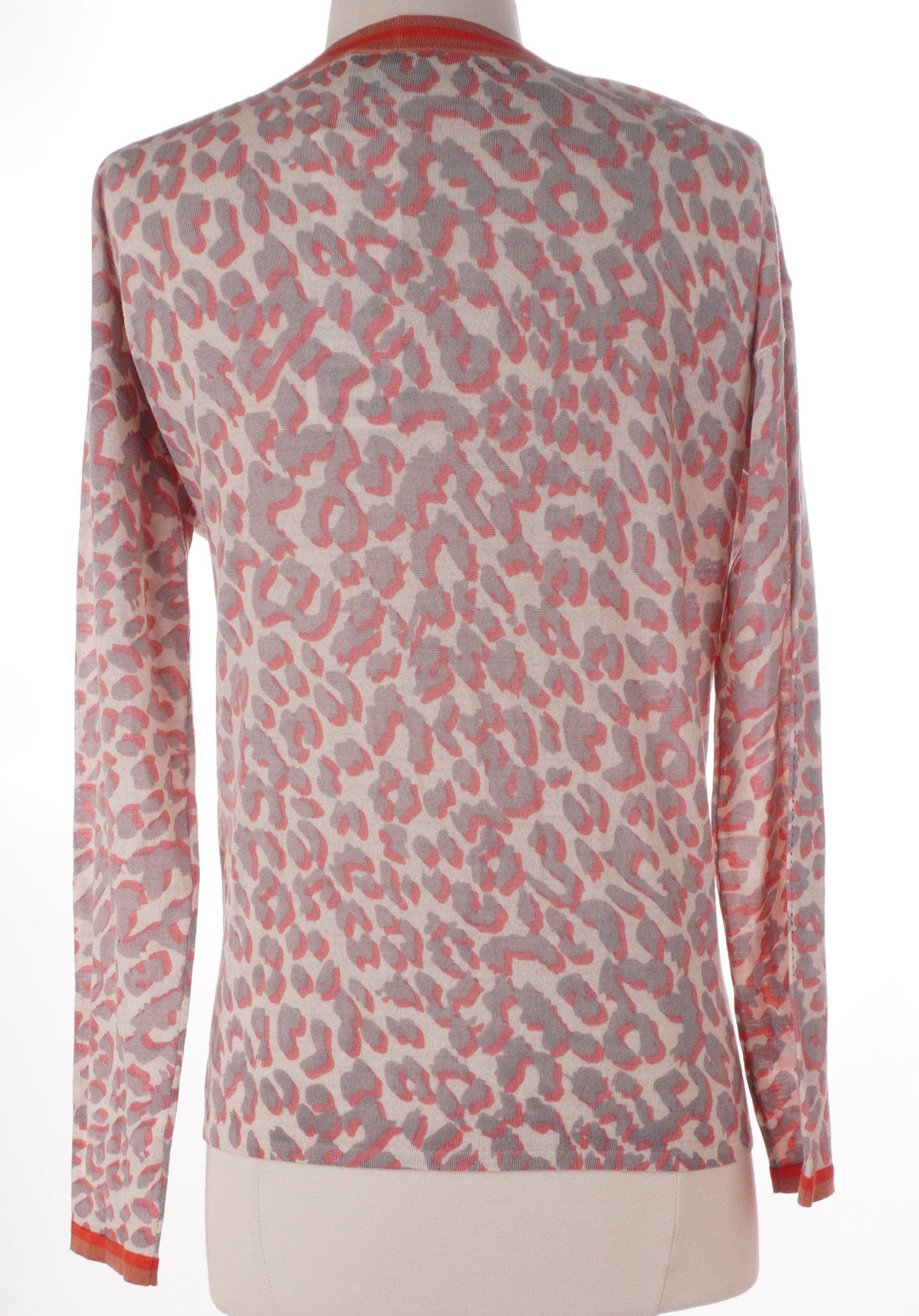 Bogner Grey / Large / Consigned Bogner Rena Cheetah Sweater - Grey/Pink - Size Medium
