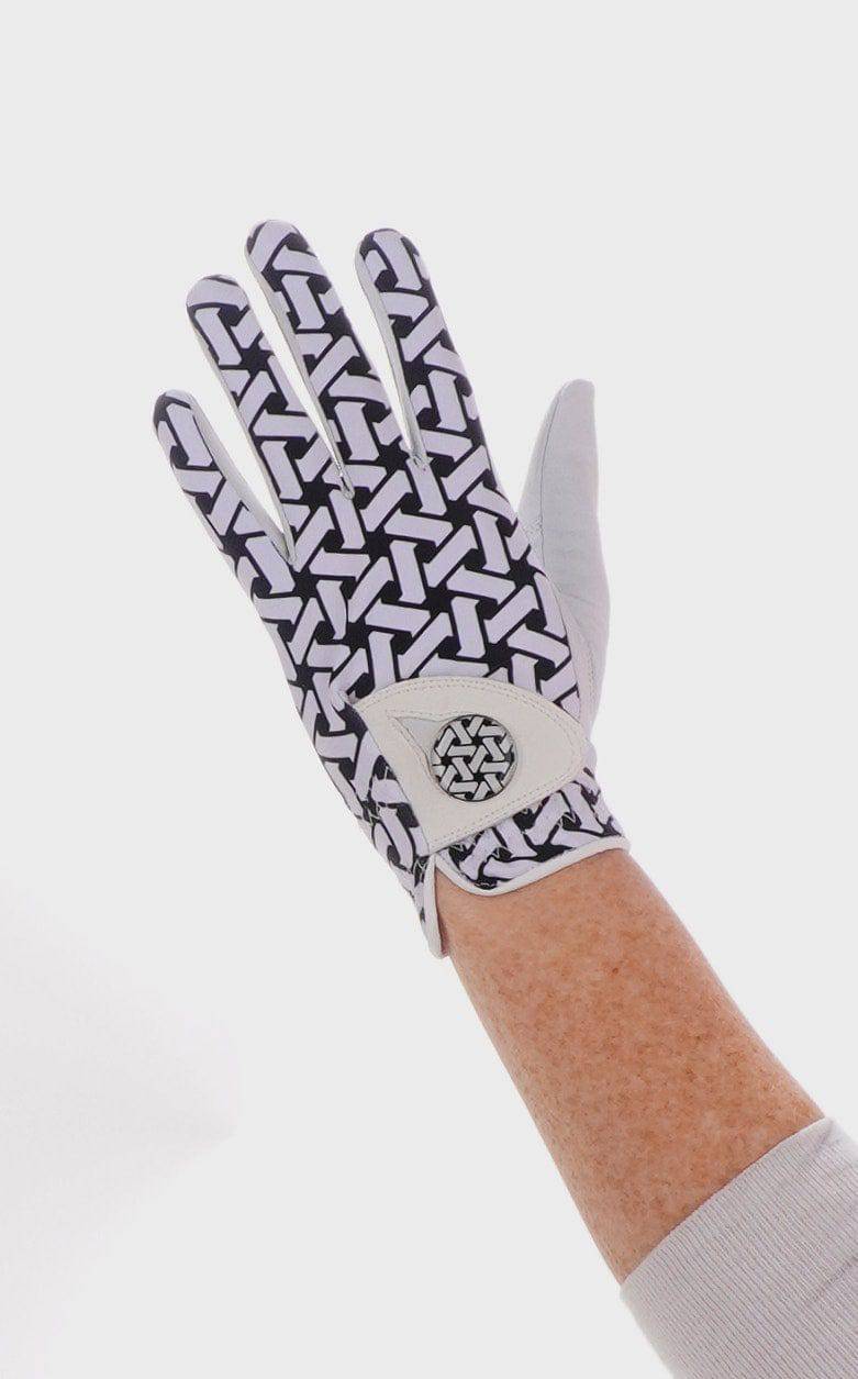 cabretta leather Geometric Black and White / Large / Left Cabretta Leather - Gloves