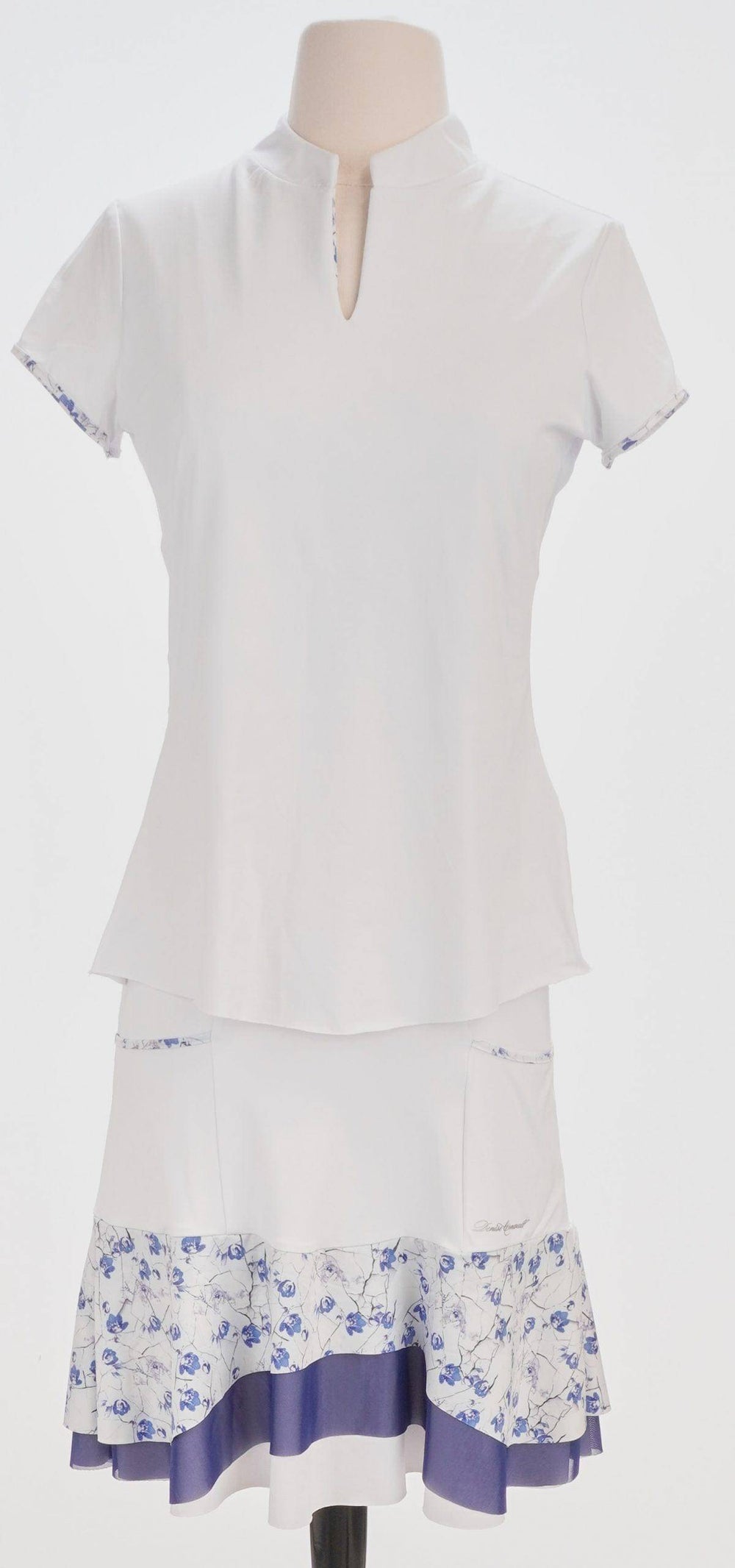 Denise Cronwall White / X-Small / Consigned Denise Cronwell White Short Sleeve Golf Top Size XS