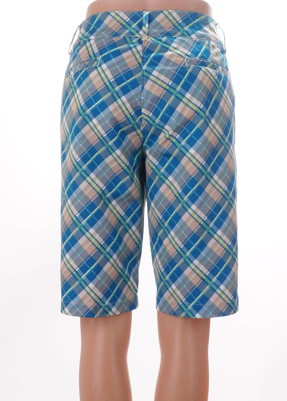 GGblue 8 / Blue / Consigned GG Blue Bermuda Shorts - Blue/Beige Plaid - Size 8 Shorts