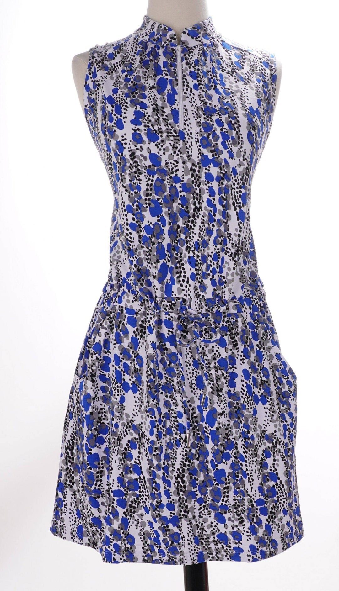 Ibkul Blue / Small IBKUL Sleeveless Dress - Dotty - Size Small