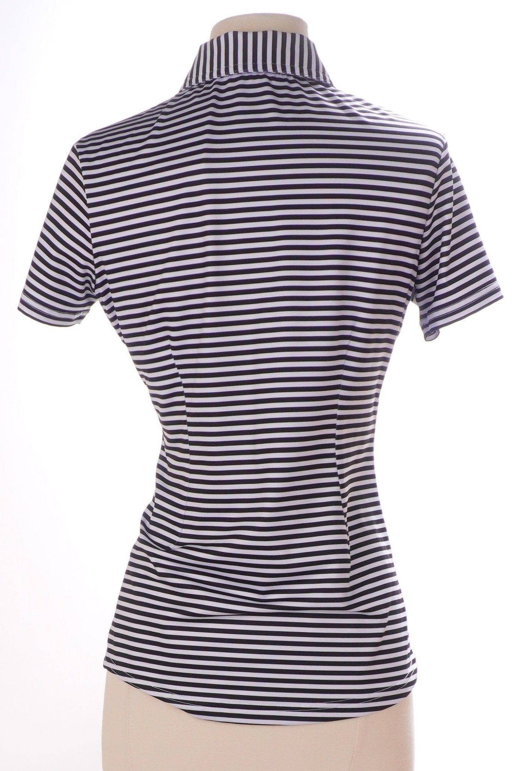 Jofit Small / Black / Consigned Annika Short Sleeve Golf Shirt  - White-Black Stripe - Size Small